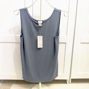 Chicos Travelers Essentials Reversible Tank Carbon Gray Size 1 US Size 8 10 NWT